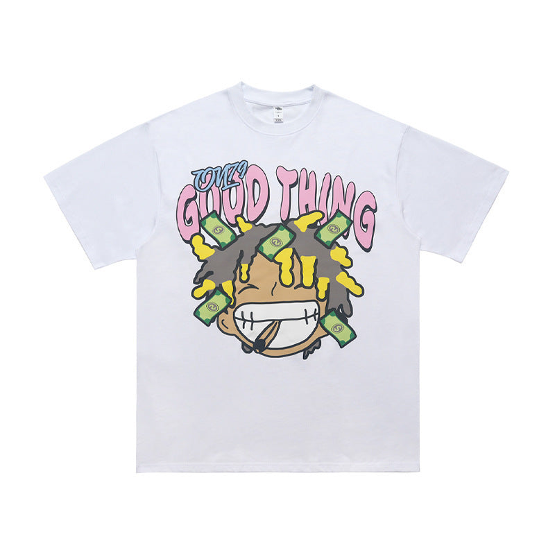 Men's Pure Cotton Street Fun Print Short Sleeve