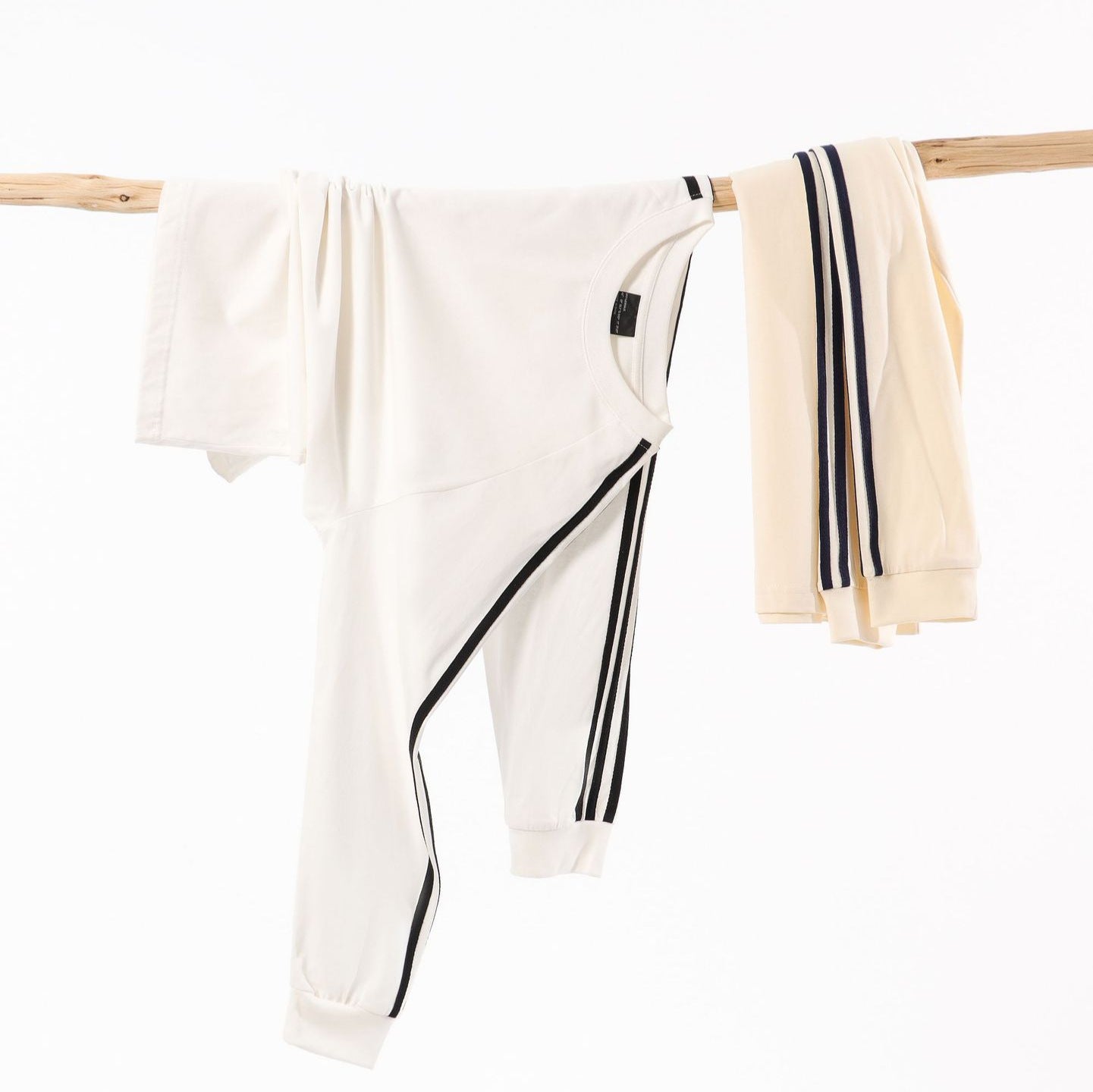 American-style Retro Three-bar Long-sleeved T-shirt For Men