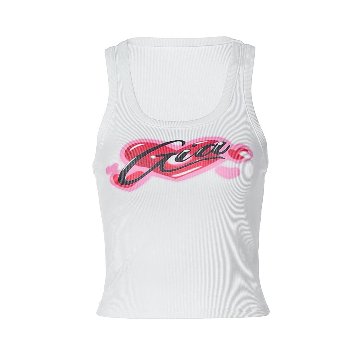 Sleeveless Round-neck Versatile Slim-fit Polyester Vest Top