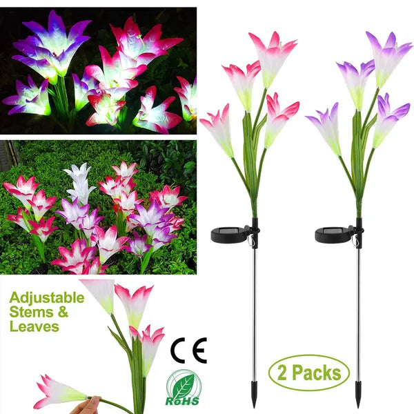 Solar Garden Lights Outdoor Lily Flower LED Light